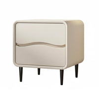 Modern Design Fluted Drawer Nightstand Sturdy Construction Wavy Front Cabinet Rounded Corners Bedside Table Ample Storage for Design Enthusiasts, Apartment Dwellers, Homeowners, Hallway, Home Office