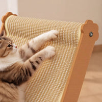Scratch-Resistant Cat Scratcher Lounge Chair All-Season Use Cat Lounger Scratcher 2-in-1 Design Pet Furniture Stable and Sturdy for Large Cats, Living Room