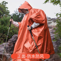 Portable Aluminum Foil Rain Poncho for Outdoor Survival and Camping