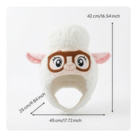 Sheep Head Hat with Glasses Soft Cartoon Sheep Hat Headwear Fancy Dress Headpiece Oversized for Cosplayers, Costume Parties
