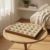 Jewelry Tray with Compartments Multi-Compartment Jewelry Tray Wooden Organizer Box Rectangular Slimline for Collectors
