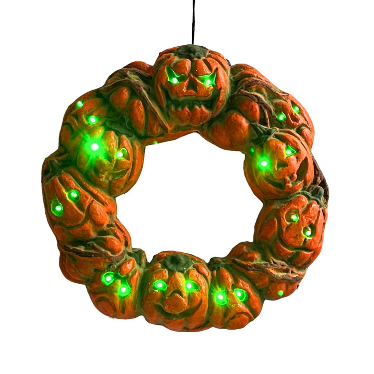 Pumpkin Wreath Dark Backing Pumpkin Wreath Textured Halloween Decoration for Wall
