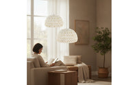 2 Pieces Woven Lampshade Cover Boho Open Lattice Lampshade Coastal Pendant Light Shade for Creative Hobbyists