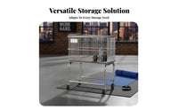 Large Capacity Exercise Mat Storage Rack Space-Saving Design Home Gym Equipment Organizer Mobile with 360° Wheels Fitness Equipment Organizer Long-Lasting Carbon Steel for Living Room