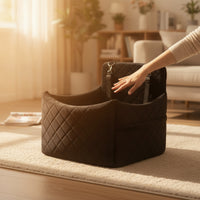Dog Seat with Leash Padded Car Dog Bed with Leashes Cozy for Cats, Pet Hospital Visits