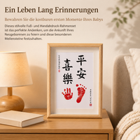 Newborn Picture Frame, Hand and Footprint Kit for Babies, Wooden Frame with Ink Pad, Gift for Expecting Parents