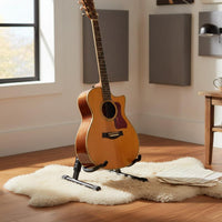 Space-Saving Foldable Guitar Stand Anti-Slip Feet Triangular Guitar Stand Padded Protection for Travel, Studio, Stage