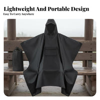All-Purpose Rain Poncho & Tear-Resistant Waterproof Hooded Poncho Quick-Dries Quickly Lightweight Packable Rain Cape for Hikers, Hiking, Travel