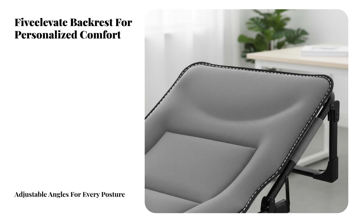 Foldable Design Adjustable Folding Bed adaptable Adjustable Reclining Lounger Quick Setup Single bed No Installation Required for Office Workers, Caregivers, Hospital, journey, Outdoor, Camping