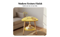 Simple Design 2-Tier Round Side Table Space-Saving Design 2-Tier Triangular End Table Double-Layer Storage Household Furniture Easy Assembly for Apartment Dwellers, Homeowners, Students, Living Room, Bedroom, Small Areas, Entryway