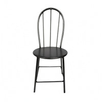 Round Seat Miniature Metal Chair Curved Backrest Miniature Cafe Chair Vertical Rod Back Mini Furniture Slender Legs for Photography