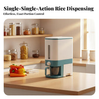 Moisture-Proof Automatic Rice Dispenser Airtight Seal Rice Dispenser Single-Press Dispensing for Families, Countertop