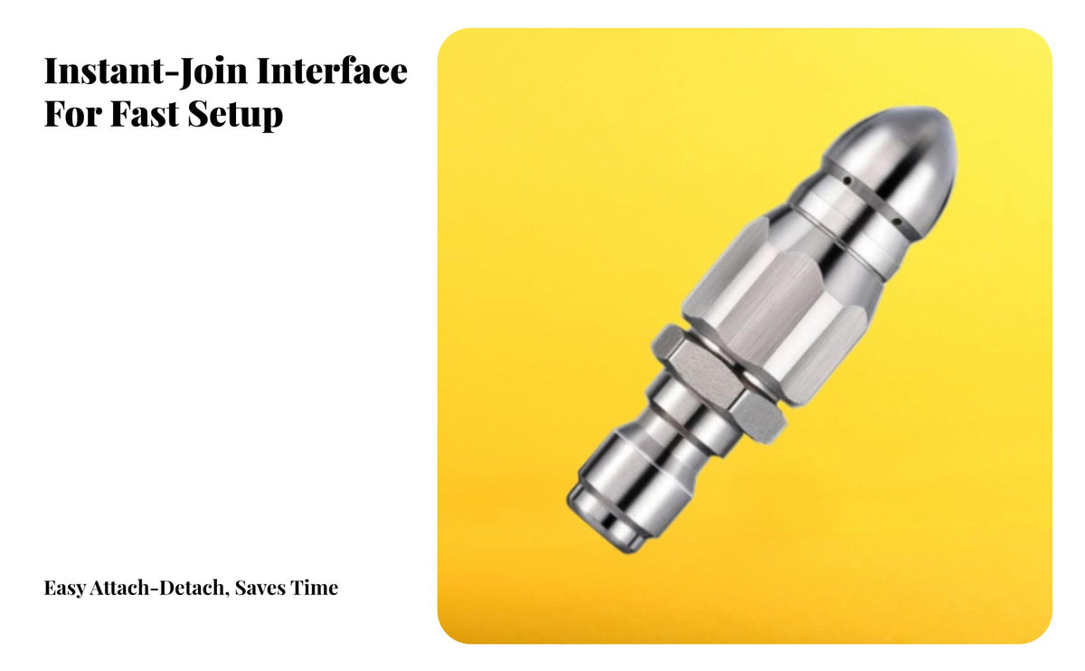 1/4 Inch Quick Connect Cleaner Nozzle Powerful Clog Removal Sewer Cleaner Nozzle High Pressure Drain Cleaning Head for Professionals