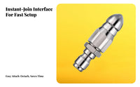 1/4 Inch Quick Connect Cleaner Nozzle Powerful Clog Removal Sewer Cleaner Nozzle High Pressure Drain Cleaning Head for Professionals