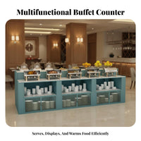 Buffet Serving Station Strong Load-Bearing Restaurant Food Display Cabinet Easy to Clean Cafeteria Food Bar for Caterers, Cafeteria S, Restaurants