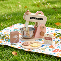 Imaginative Wooden Toy Mixer with Accessories Natural Wooden Toy Mixer Realistic Safe for Children, Toddlers, Preschoolers, Playroom, Preschool, Daycare