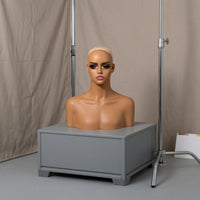 Mannequin Head with Shoulders Flesh-Toned Hairpiece display Bust Shoulder Form Bust Mannequin