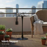 Minimalist Design Round Pedestal Cafe Set Modern Design Pub Table Backrest Support Home Furniture Versatile Use for Homeowners, Bar Owners, Adults, Balcony, Restaurant, Dining Room, Kitchen