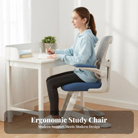 Lumbar Support Ergonomic Student Chair Adjustable Height Ergonomic Mesh Rolling Chair Breathable Backrest Seating Swivel Base for Teenagers, Students, Study Room, Bedroom, Home Office