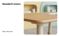 sturdy Wood Construction young child Drawing Table with Paper Roll Height Adjustable children's Furniture Multi-Functional Play Desk Rounded Corners for children 3+, Preschoolers, young children, children's activity area, Nursery, Home