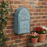 Rustic Iron Mail Box Weather-Resistant Decorative Storage Box Fully Assembled Home Decor for Garden, Entryway