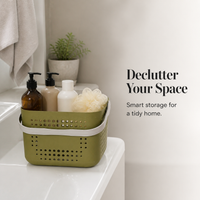 Portable Plastic Shower Caddy Basket with Handle for Bathroom Toiletries and Storage