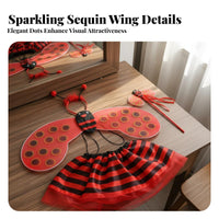 Ladybug Costume Set Easy to Wear Ladybug Dress-up Appendages Bright Colorful Designs Appendages for Children, Girls, School Plays, Birthday Parties