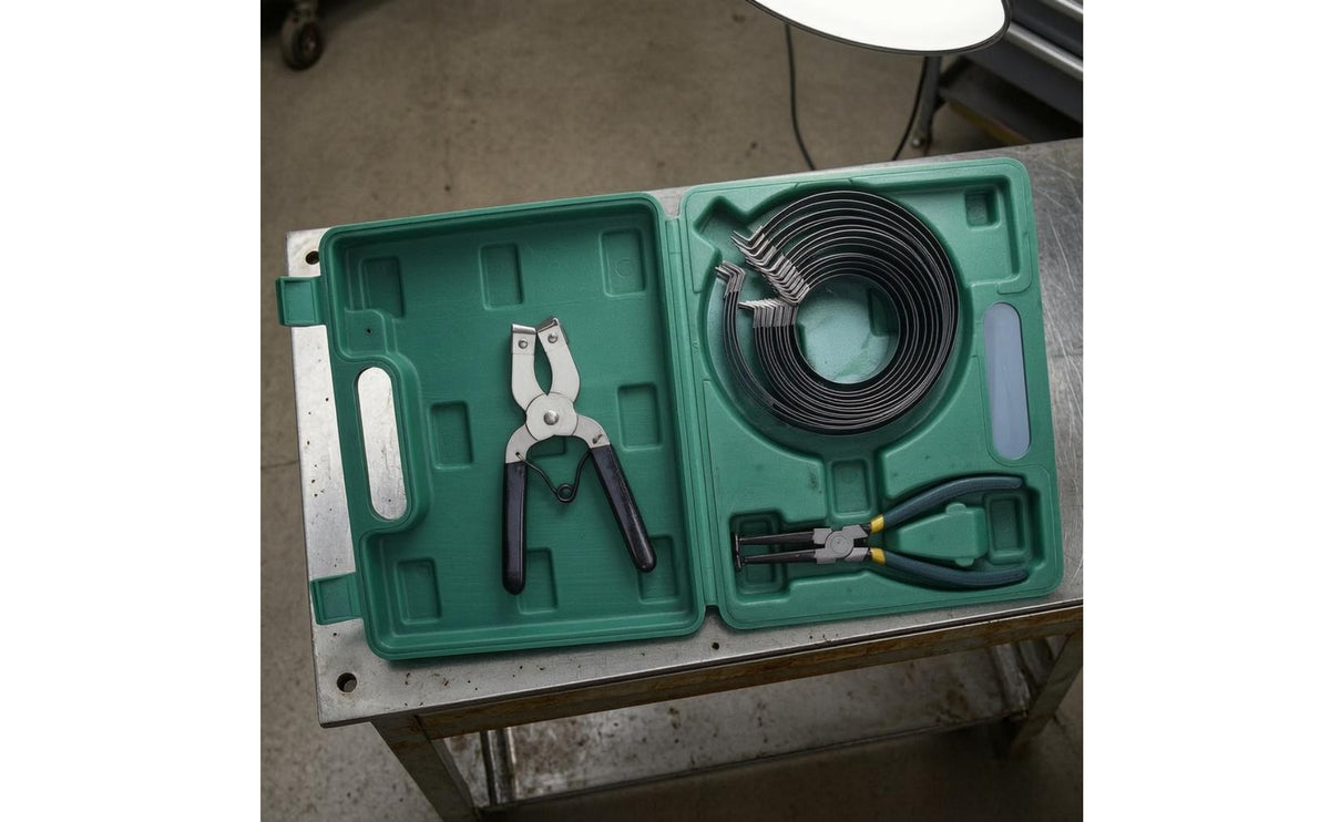 Piston Band Tool Kit Molded Compartments Piston Band Compressor Set Easy to Carry