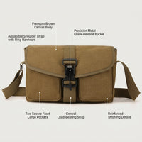 Shoulder Bag for Men with Adjustable Shoulder Strap, Canvas Crossbody Bag for Daily Use and Commute, Man Bag with Storage Function, Bag for Men
