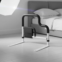 Fall Protection Stand Assist Bed Rail Anti-Slip Grip Adjustable Bed Safety Handle Installation-Tool-Tool-Less for Disabled Women