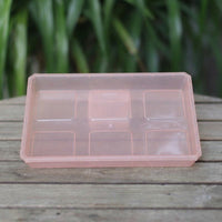 Plant Pots for House Plants and Flower Pots, Thickened Small Indoor Containers with Drainage Holes, Ribbed 10cm Pot Set with a Plant Tray, Clear