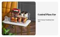 Clear Lidded container adaptable Plastic Container sturdyDuty for Desktop, Kitchen