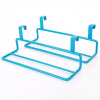 Cabinet Pantry Cloth Holder with 2 Tier Iron Towel Rack for Door Back, No Drill Tea Storage for Students