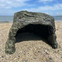 Aquatic Tank Decorations and Aquarium Decoration, Medium Resin Reptile Rock Hideout, Rock-Textured Shelter for Aquatic and Reptile Habitats