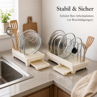 Stainless Steel Pot Lid Holder with Drain Rack for Kitchen Countertop Sink