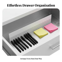 Easy Installation Cuttable Drawer Partition Space Saving Cut-to-Fit Drawer Organizer Multi-Functional for Students, Adults, Drawers, Bedroom