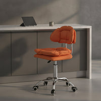 Ergonomic Wheeled Swivel Chair Smooth Rolling Chair with Backrest Compact Adjustable Stool with Wheels Heavy-Duty for Nail Technicians, Esthetician, Drafting Table