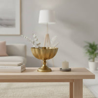 Pedestal Vase Gold Metal Vase Flower Arrangement Detachable Vessel for Table Centerpiece