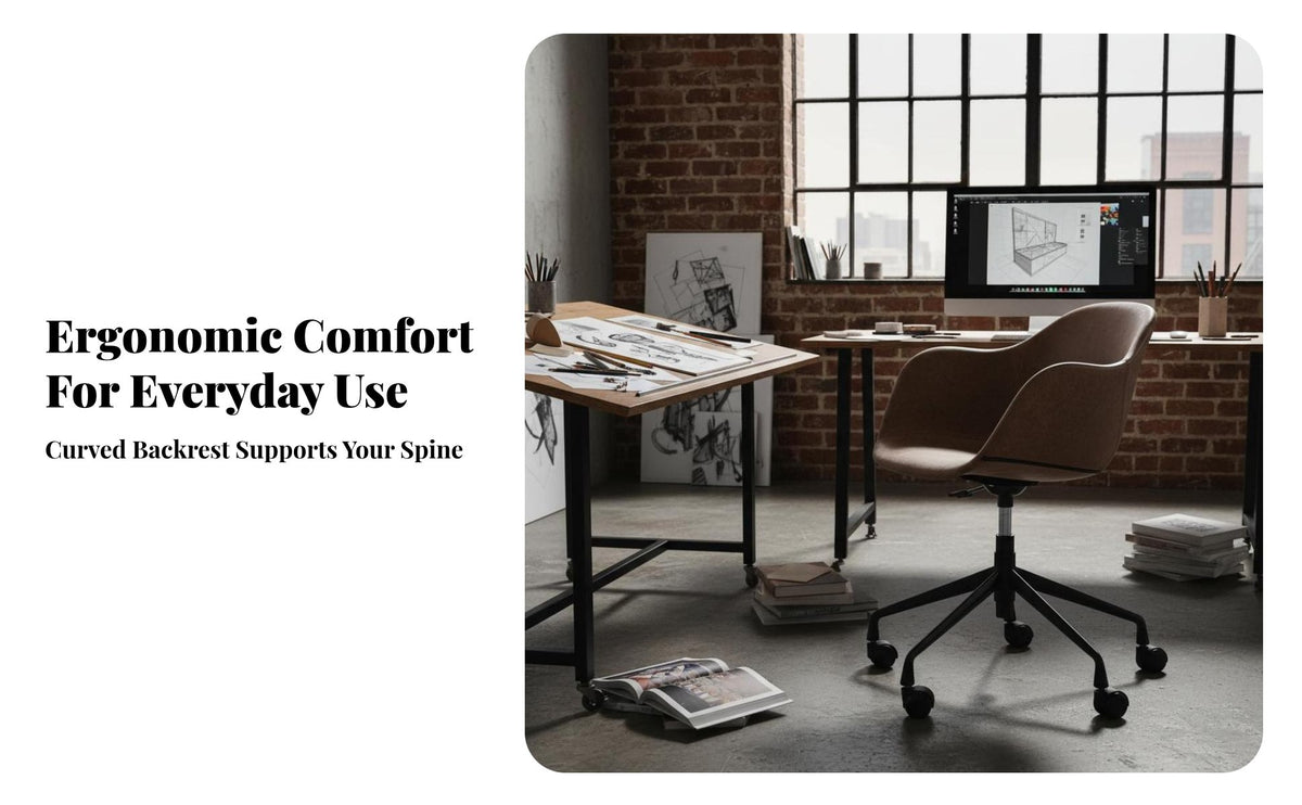 Height Adjustable Armless rotating Chair effortless Rolling Casters Office Furniture Modern Minimalist design Desk Seat Ergonomic Design for Streamers, Makeup lovers, Students, Study Room, Bedroom
