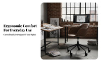 Height Adjustable Armless rotating Chair effortless Rolling Casters Office Furniture Modern Minimalist design Desk Seat Ergonomic Design for Streamers, Makeup lovers, Students, Study Room, Bedroom