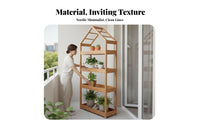 Multi-Functional House-Shaped Shelving Unit Multifunctional Plant Stand Floor-Standing Design Display Rack Freestanding for Homeowners, Gardeners, Students, Balcony, Living Room, Patio, Garden