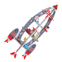 Space Spacecraft Building Set Large Size Wooden Spacecraft Playset Interactive Play Plaything for Kids, Kids