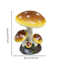 Mushrooms Figurine Glazed Mushrooms Statue Bright Decor for Gardeners, Homeowners, Courtyard