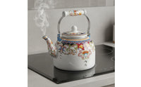 Enamel Teapot Induction Cooktop Teapot Vintage Design Tea Kettle Flat Bottom Colorful Stovetop Water Pot Rust Resistant