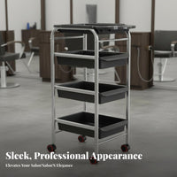 Universal Wheels 5-Tier Hairdressing Cart Sturdy and Long-Lasting Hairstylist Utility Trolley Multifunctional Rolling Stylist Tool Trolley Heavy-Duty for Hair Stylists, Cosmetologists, Beauticians