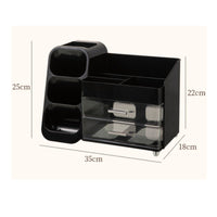 Makeup Organizer with Drawers Desktop Vanity Organizer with Side Cubbies Cosmetic Storage Drawer Unit Divided for Teens