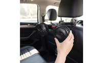 3-Speed Two-headHead Clamp-on Fan 360-Degree Rotating Dual Head Fan Rotatable Portable for Passengers