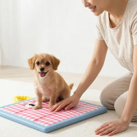 Rectangular Cooling Mat Stitched Cat Cooling Mat Checkered Pet Sleeping Pad