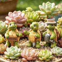 3 Pieces Cute Tortoise Planter Hugger Mini Plant Pot Hugger Whimsical for Balcony