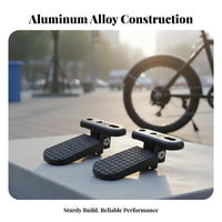 2 Pieces Electric Bike Rear Pedals Space Saving Electric Two-Wheeler Rear Pedals Aluminum Alloy Foot Pegs Sturdy Duty Vehicle